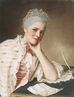 Liotard, Jean-Étienne - Portrait of the singer Mademoiselle Louise Jacquet