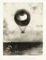 Redon, Odilon - The Eye, Like a Strange Balloon, Mounts toward Infinity. Series: For Edgar Poe
