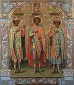 Russian icon - Saint Grand Princes Andrey Bogolyubsky, Georgy II Vsevolodovich and Gleb Andreevich