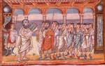 Anonymous - Moses receiving the tablets of law (Miniature from the Moutier-Grandval Bible)