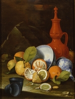 Monari (Munari), Cristoforo - Bucchero, porcelain, oranges and lemons