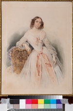 Sokolov, Pyotr Fyodorovich - Portrait of Praskovia Nikolaevna Ryumina (1821-1897)