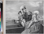 Anonymous - Emperor Nicholas I and Empress Alexandra Fyodorovna with son Konstantin Nikolaevich on a boat trip