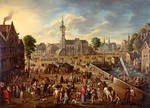 Flemish master - City view of the Main Square in Lier