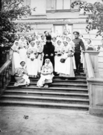 Russian Photographer - Widowed Empress Maria Feodorovna before the Hospital of Grand Duchess Olga Alexandrovna of Russia