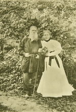 Tolstaya, Sophia Andreevna - Leo Tolstoy and Sophia Andreevna. Year on their wedding anniversary