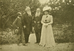 Tolstaya, Sophia Andreevna - Leo Tolstoy and Sophia Andreevna with Sculptor Eliah Ginsburg (1859-1939) and critic Vladimir Stasov (1824-1906)