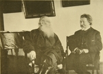 Tolstaya, Sophia Andreevna - Leo Tolstoy with the painter Ilya Repin (1844–1930)