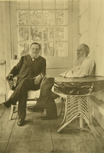 Tolstaya, Sophia Andreevna - Leo Tolstoy with the microbiologist Ilya Mechnikov (1845-1916)