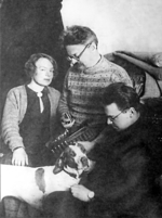 Anonymous - Leon Trotsky with his wife Natalia Sedova and son Lev exiled in Alma Ata