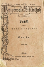 Anonymous master - Goethe's Faust I, the first volume of Reclam's Universal Library, appeared on November 10, 1867
