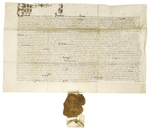 Historical Document - Document signed by Queen Elizabeth I with Royal Great Seal