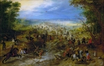 Brueghel, Jan, the Elder -  Attack On A Wagon Train