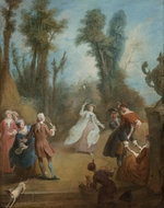 Quillard, Pierre-Antoine - Elegant Figures Playing Shuttlecock in a Park