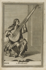 Anonymous - Archlute. Illustration from Gabinetto armonico pieno d'instrumenti sonori by Filippo Bonanni