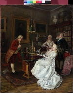 Fyodorov, Ivan Kuzmich - Empress Catherine II visiting the scholar Mikhail Lomonosov