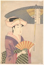 Utamaro, Kitagawa - Woman Holding Up a Parasol, from the series Ten Types in the Physiognomic Study of Women