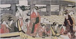 Utamaro, Kitagawa - On top and beneath Ryogoku Bridge