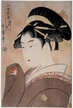 Utamaro, Kitagawa - Love that Rarely Meets, from the series  Anthology of Poems: The Love Section