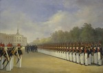 Ladurner, Adolphe - Parade of the Pavlovsky Guard Regiment on the Field of Mars in Saint Petersburg