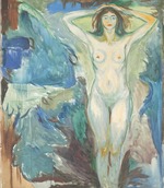 Munch, Edvard - Standing Nude Against Blue Blackground