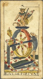 Anonymous master - La Roue de Fortune (Wheel of Fortune). Tarot card