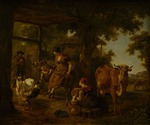 Demarne, Jean-Louis - On the farm. A scene from rural life