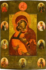 Ushakov, Simon (Pimen) Fyodorovich - The Virgin of Vladimir with Selected Saints