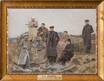 Vrubel, Mikhail Alexandrovich - Group portrait of Savva Mamontov, Sergei Witte with the railway engineers