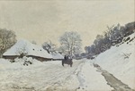 Monet, Claude - The Cart. Snow-covered road at Honfleur
