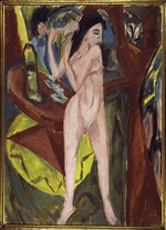 Kirchner, Ernst Ludwig - Nude from the Back with Mirror and Man