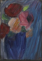 Javlensky, Alexei, von - Large still life: Roses in an ultramarine blue vase