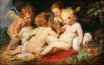 Rubens, Pieter Paul - Christ and John the Baptist as Children with two angels