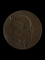 Historic Object - The Suffragette Penny with the slogan Votes for Women over the portrait of King Edward VII