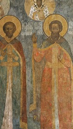 Ancient Russian frescos - Grand Princes Ivan III Vasilyevich and Vasily II the Dark