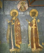 Ancient Russian frescos - Grand Princes Yuri Vasilievich of Uglich and Ivan II Ivanovich