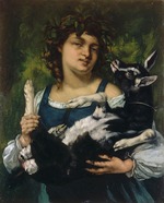 Courbet, Gustave - The Village Girl with a Goatling (La villageoise au chevreau)