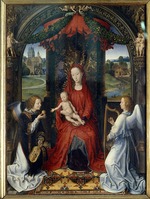 Memling, Hans - Virgin and Child with Angels. Central Panel of the Pagagnotti Triptych