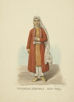 Solntsev, Fyodor Grigoryevich - Kazan Tatar Girl of 1830 (From the series Clothing of the Russian state)
