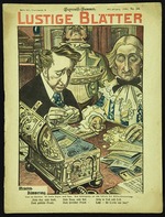 Anonymous - Twilight of the Coins. Caricature from Lustigen Blätter. Berlín. No 34, 1902, dedicated to the Bayreuth Festival