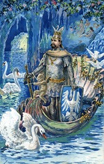 Bergen, Fritz - King Ludwig II as Lohengrin in the Blue Grotto of Linderhof Palace