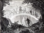 Anonymous - Das Rheingold by Richard Wagner. Entrance of the Gods into Valhalla. Illustration to the premiere, 1869
