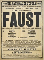 Anonymous - Poster for the Opera Faust by Charles Gounod at the Théâtre national de l'Opéra, September 1900