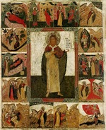 Russian icon - The Prophet Elijah with scenes from his life