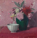 Vallotton, Felix Edouard - Green vase and white bowl