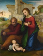Frà Bartolomeo, (Baccio della Porta) - The Virgin adoring the Child with Saint Joseph