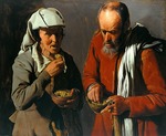 La Tour, Georges, de - Peasant Couple eating Peas