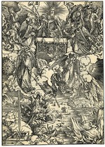 Dürer, Albrecht - The opening of the seventh seal and the eagle crying Woe. From Apocalypsis cum Figuris