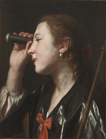 Rotari, Pietro Antonio - Girl Looking through a Telescope
