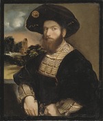 Dossi, Dosso - Portrait of a Man Wearing a Black Beret